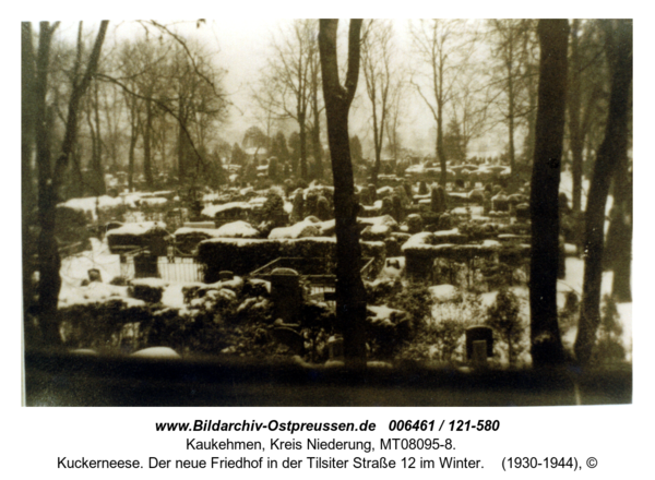 Kuckerneese. Der neue Friedhof in der Tilsiter Straße 12 im Winter