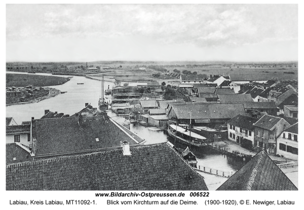 Labiau, Blick vom Kirchturm auf die Deime