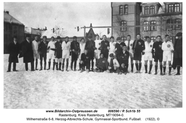 Rastenburg, Wilhelmstraße 6-8, Herzog-Albrechts-Schule, Gymnasial-Sportbund, Fußball