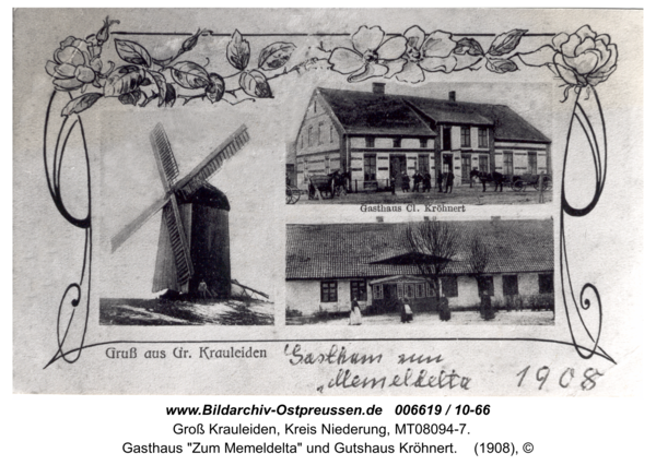 Großheidenstein, Gasthaus "Zum Memeldelta" und Gutshaus Kröhnert