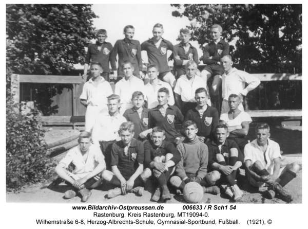 Rastenburg, Wilhelmstraße 6-8, Herzog-Albrechts-Schule, Gymnasial-Sportbund, Fußball