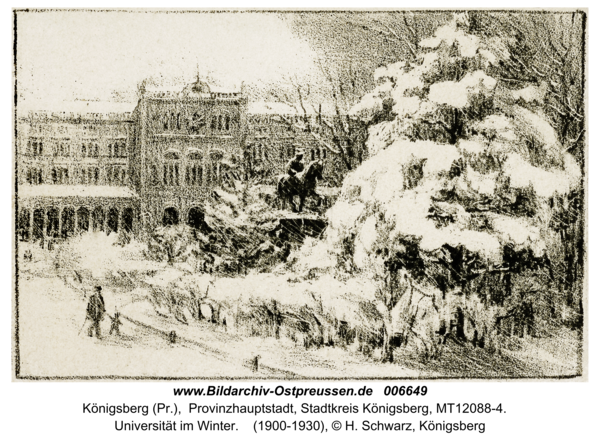 Königsberg, Universität im Winter