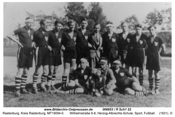 Rastenburg, Wilhelmstraße 6-8, Herzog-Albrechts-Schule, Gymnasial-Sportbund, Fußball