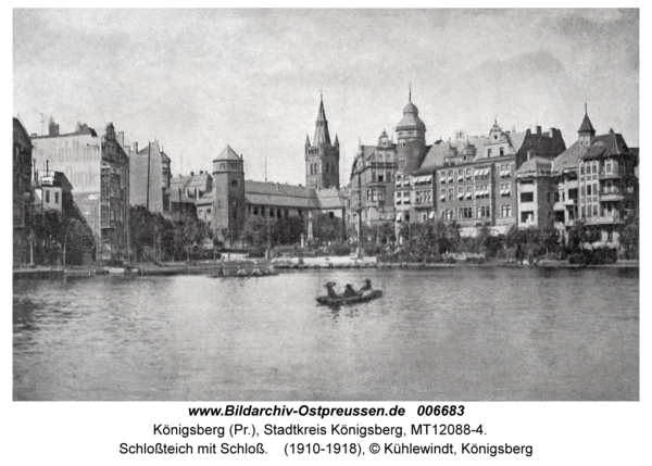 Königsberg, Schloßteich mit Schloß