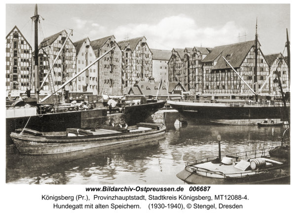 Königsberg, Hundegatt mit alten Speichern