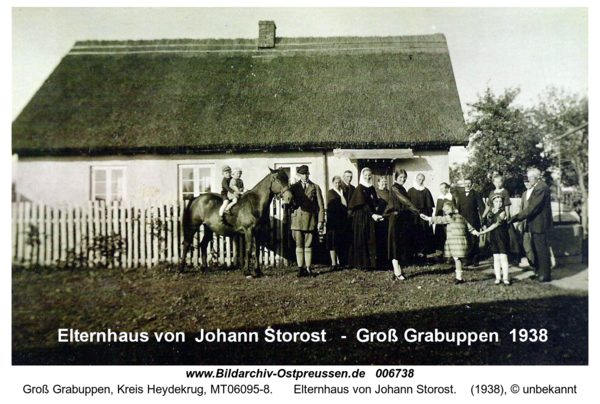 Groß Grabuppen, Elternhaus von Johann Storost