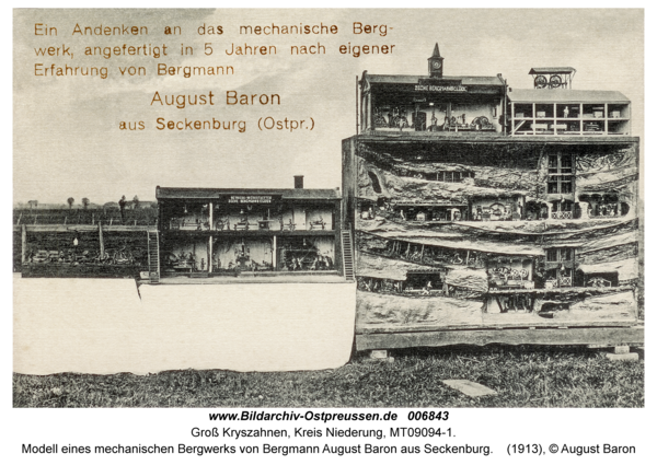 Seckenburg, Modell eines mechanischen Bergwerks von Bergmann August Baron aus Seckenburg