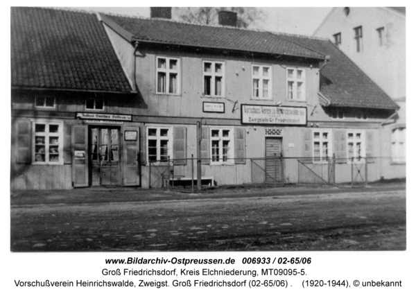 Groß Friedrichsdorf, Vorschußverein Heinrichswalde, Zweigst. Groß Friedrichsdorf (02-65/06)