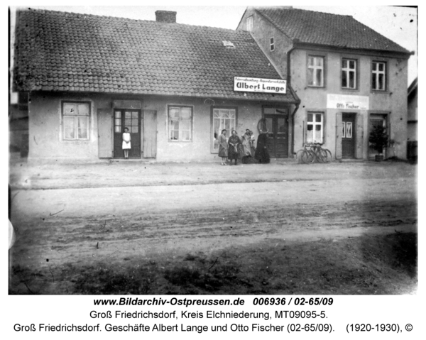 Groß Friedrichsdorf. Geschäfte Albert Lange und Otto Fischer (02-65/09)