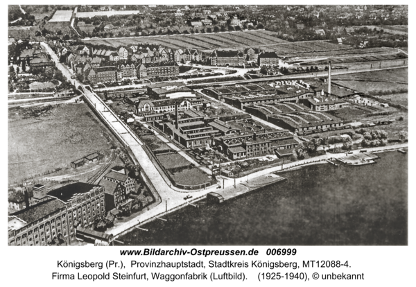 Königsberg, Firma Leopold Steinfurt, Waggonfabrik (Luftbild)