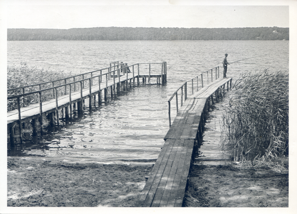 Rhein Kr. Lötzen, Angler am Rheiner See bei Rhein