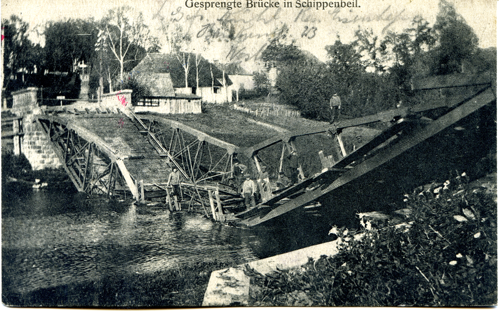 Schippenbeil, Gesprengte Brücke