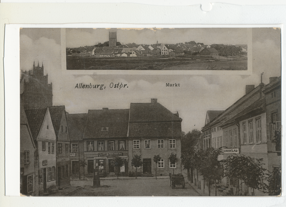 Allenburg, Stadtansicht mit Marktplatz