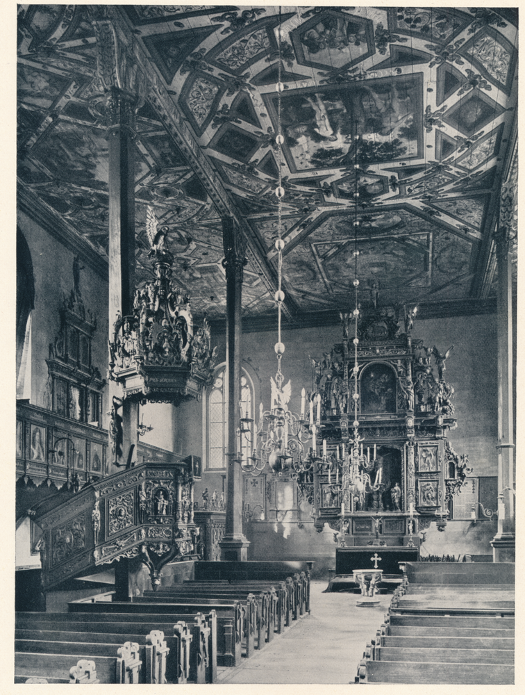 Insterburg, Lutherkirche, Inneres, Altar und Kanzel