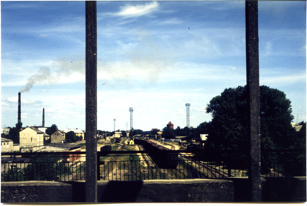 Tilsit (Советск), Blick vom Eisenbahnviadukt auf den Bahnhof