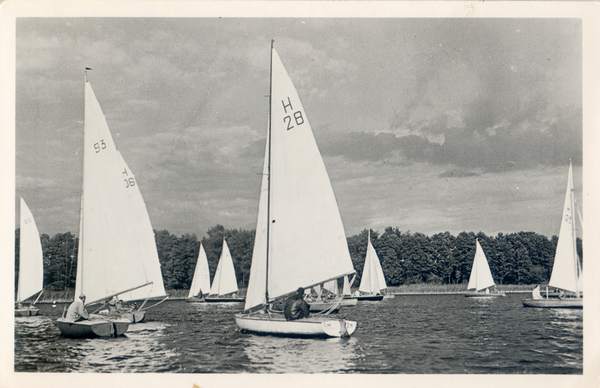 Rhein Kr. Lötzen, Segelboote auf dem Rheiner See