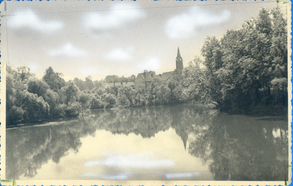 Ragnit, Großer Mühlenteich und ev. Kirche