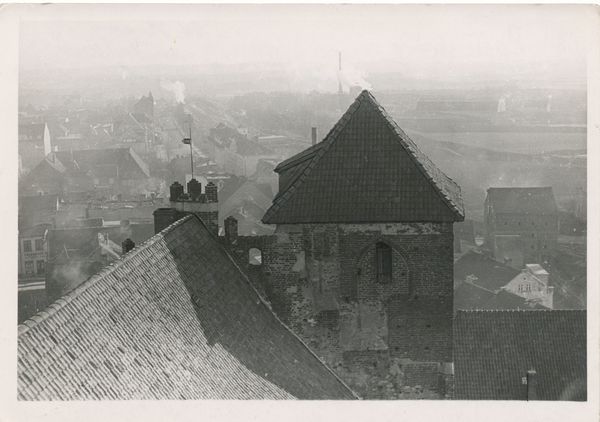 Rastenburg, St. Georg, Blick vom großen Glockenturm auf die Bahnhofstraße