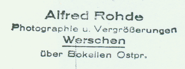 Werschen, Fotograf Alfred Rohde - Firmenstempel