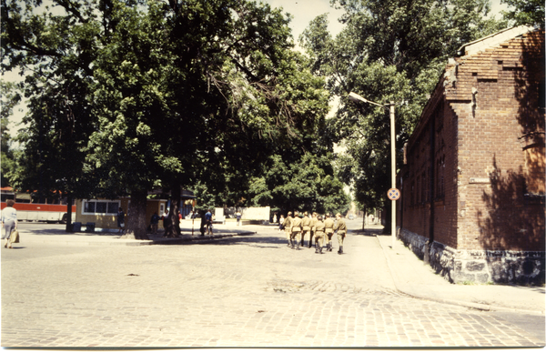 Tilsit (Советск), Blick von der ehemaligen Bahnhofstraße in die Kleffelstraße Richtung Stolbecker Straße