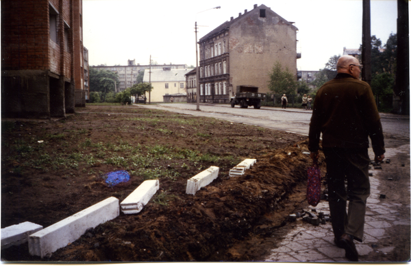 Tilsit (Советск), Ehemalige Marienstraße, im Hintergrund neue Wohnblocks in der Clausiusstraße