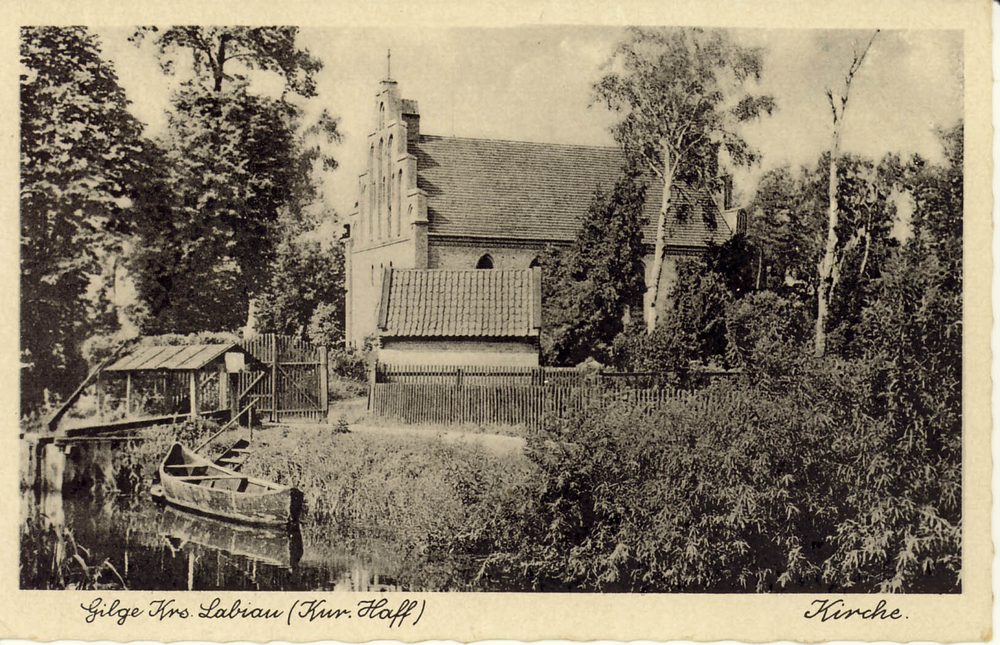 Gilge, Alte Ansichtskarte - Kirche