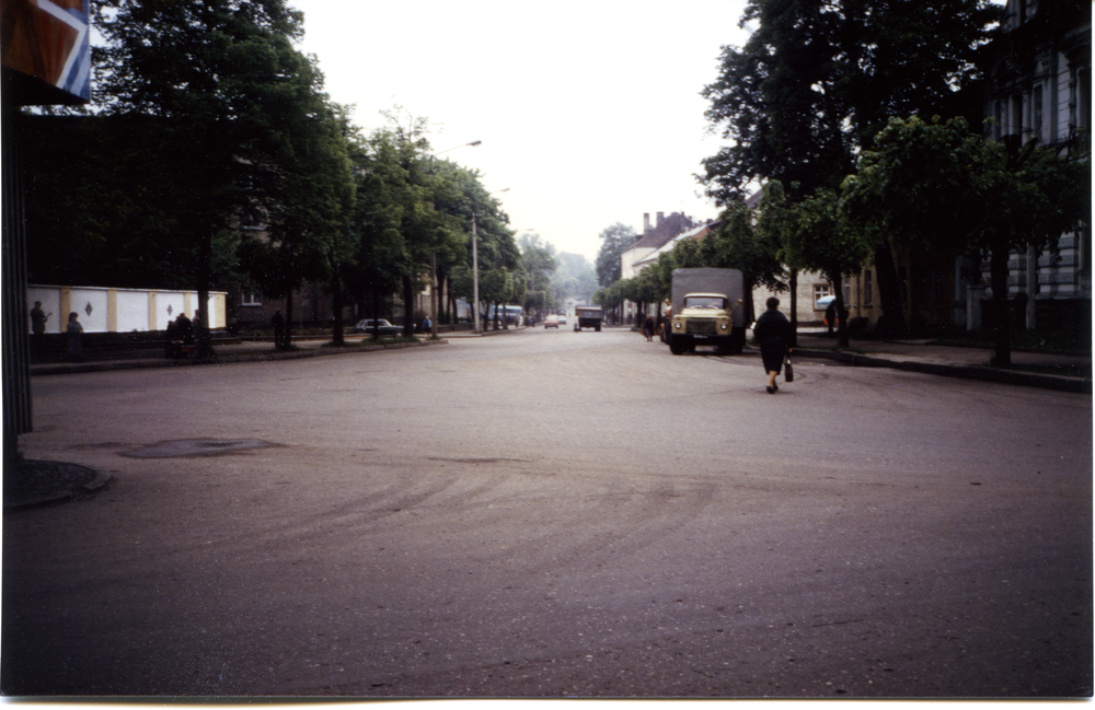 Tilsit (Советск), Blick vom Pfarrhaus in die ehemalige Clausiusstraße bis zur Königsberger Straße