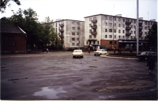 Tilsit (Советск), Ecke ehemalige Bahnhofstraße Kleffelstraße vom Bahnhof aus gesehen