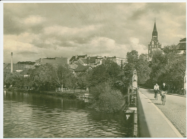 Lyck, Blick von der Brücke auf die Stadt