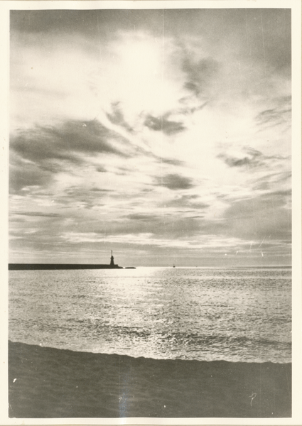 Pillau, Seestadt, Blick vom Strand auf die Nordmole