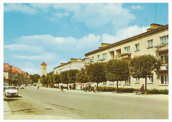 Ortelsburg, Straße mit Rathaus