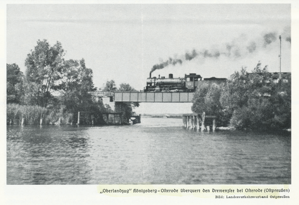 Kreis Osterode, "Oberlandzug" Königsberg - Osterode über dem Drewenzsee