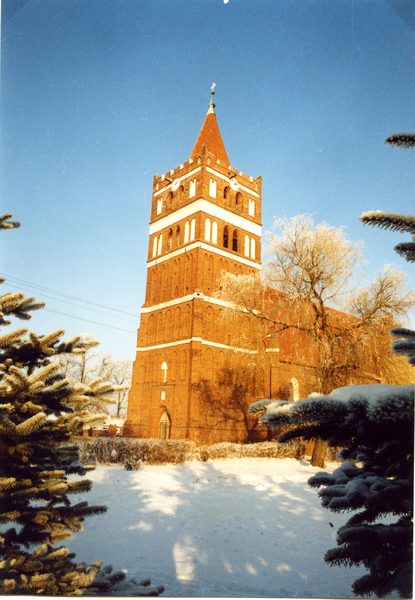 Friedland (Правдинск), Kirche nach Abschluss der Restaurierung I (Winteraufnahme)