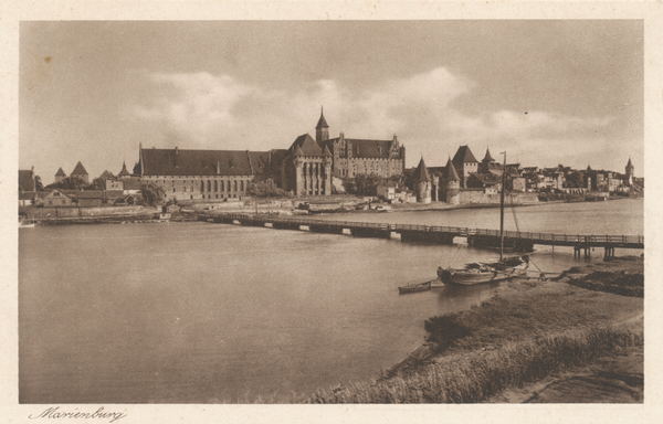 Marienburg i. Westpr., Die Marienburg mit Schiffbrücke