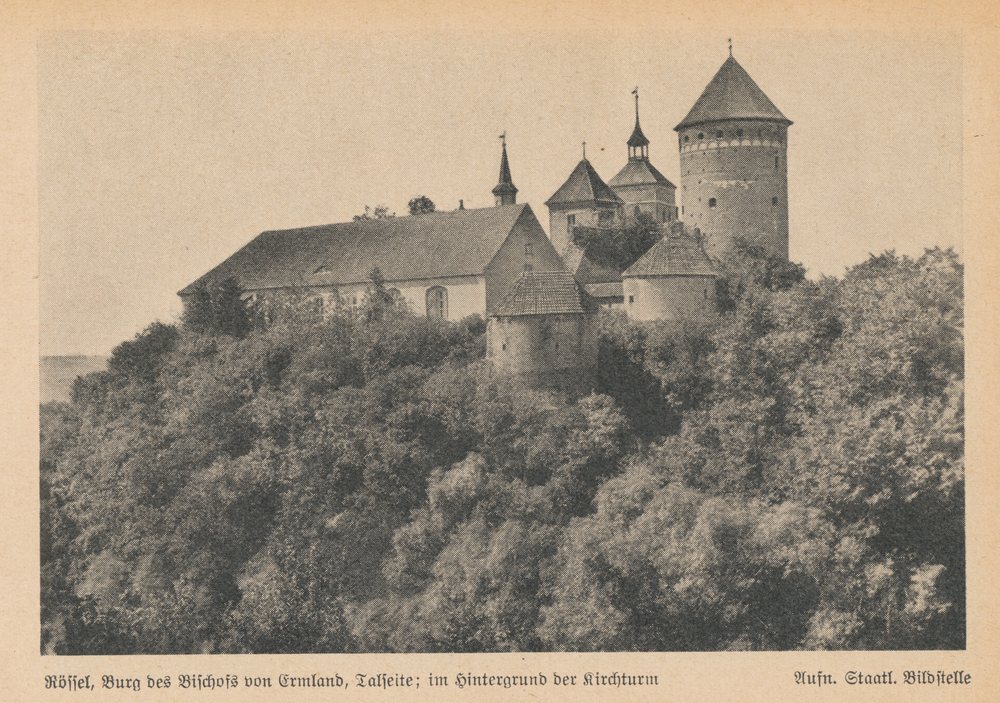 Rößel,  Burg des Bischofs von Ermland, Talseite