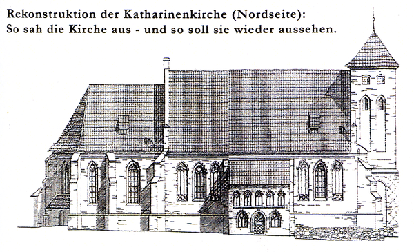 Arnau Kr. Samland, Katharinenkirche, Wiederaufbau, Rekonstruktion der Katharinenkirche