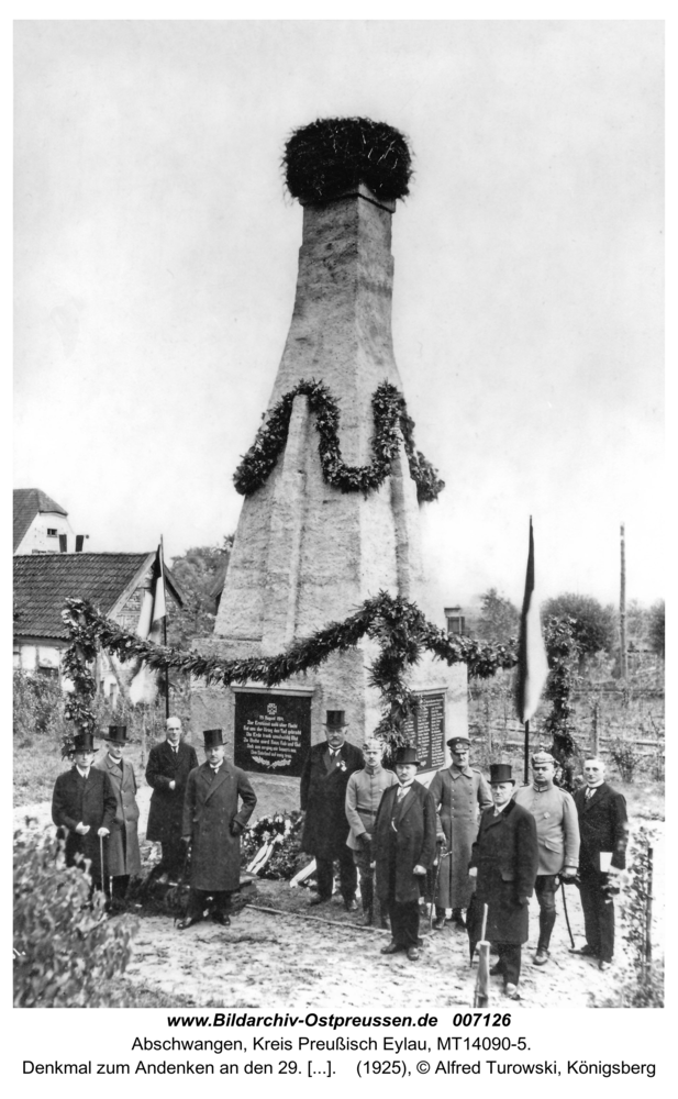 Abschwangen, Denkmal zum Andenken an den 29. August 1914