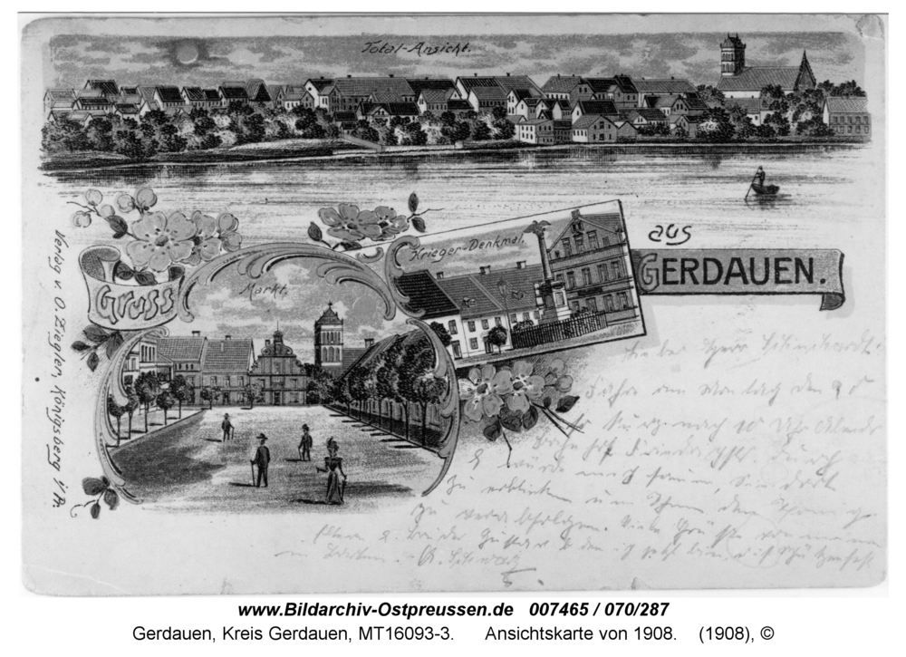 Gerdauen, Ansichtskarte von 1908