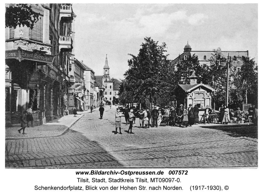 Tilsit, Schenkendorfplatz, Blick von der Hohen Str. nach Norden