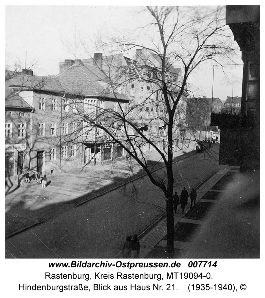 Rastenburg, Hindenburgstraße, Blick aus Haus Nr. 21