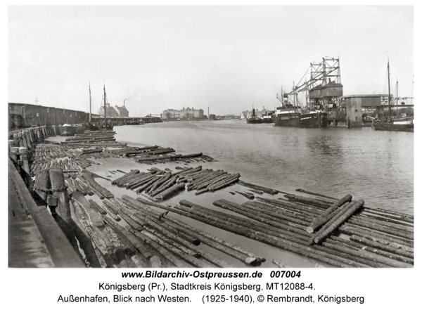 Königsberg, Außenhafen, Blick nach Westen