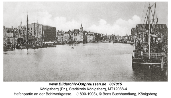 Königsberg, Hafenpartie an der Bohlwerkgasse