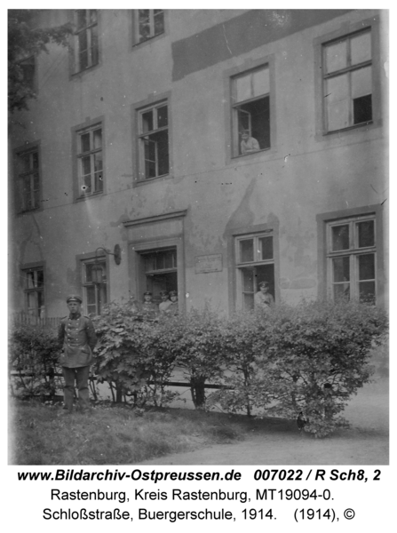 Rastenburg, Schloßstraße, Bürgerschule, 1914