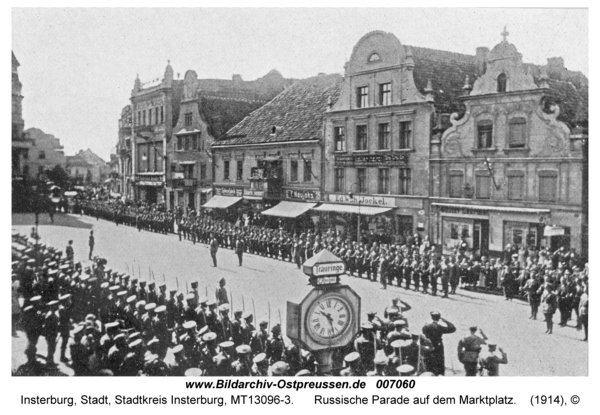 Insterburg, Russische Parade auf dem Marktplatz