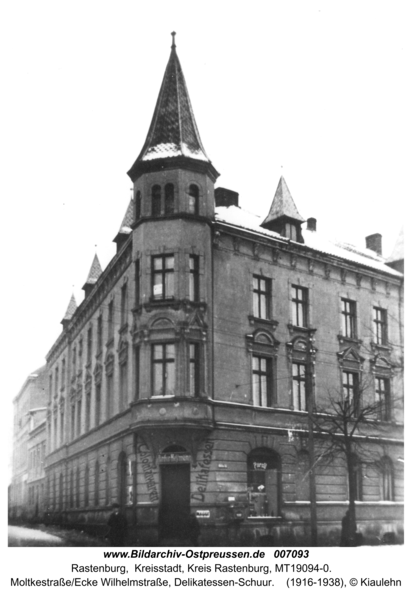 Rastenburg, Moltkestraße/Ecke Wilhelmstraße, Delikatessen-Schuur