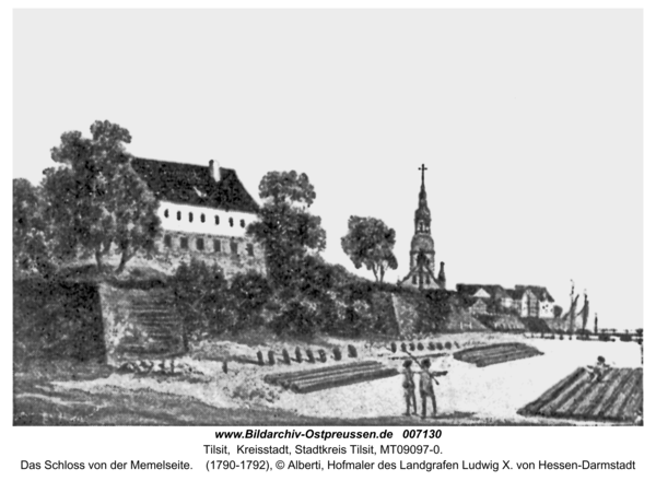 Tilsit, Das Schloss von der Memelseite