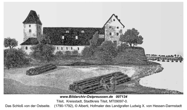 Tilsit, Das Schloß von der Ostseite