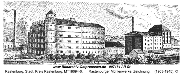 Rastenburg, Rastenburger Mühlenwerke, Zeichnung