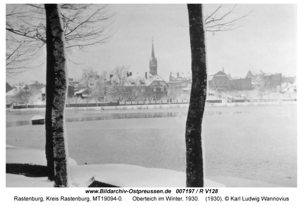 Rastenburg, Oberteich im Winter, 1930