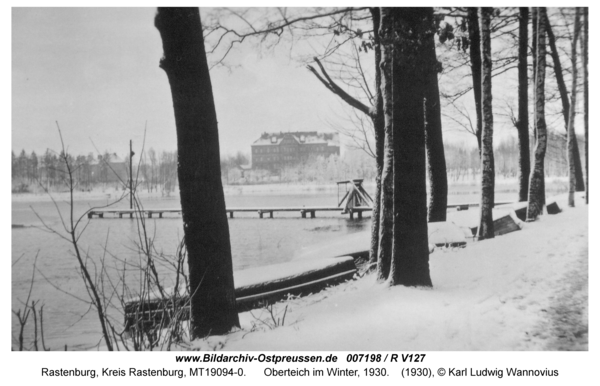 Rastenburg, Oberteich im Winter, 1930